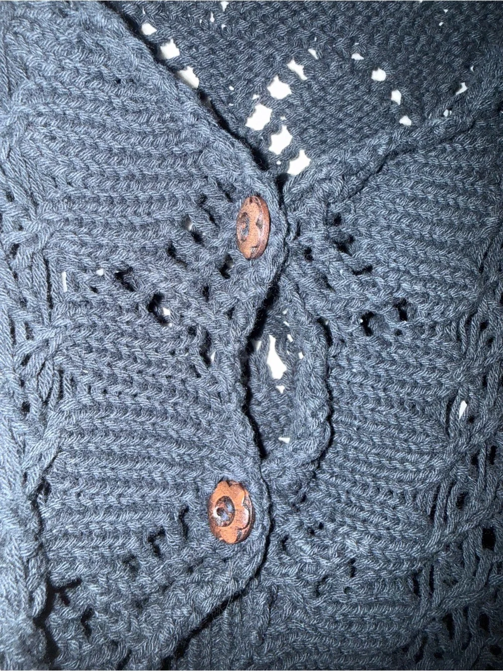 Free People Black Crocheted Short Sleeve Crop Cardigan